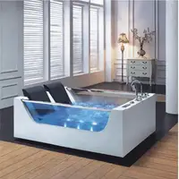 1800mm Bathroom Whirlpool Bathtub LED Colored Lights Indoor Spa Double People Surf Massage Tub 1812 1