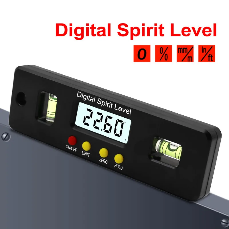 100mm/150mm/200mm Digital Spirit Level 360 degree Angle Inclinometer Electronic Protractor Horizon Meter Ruler Measuring Tool