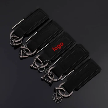 

Suede Leather Car Keychain for VW R Sline RS AMG for BMW M Key Ring