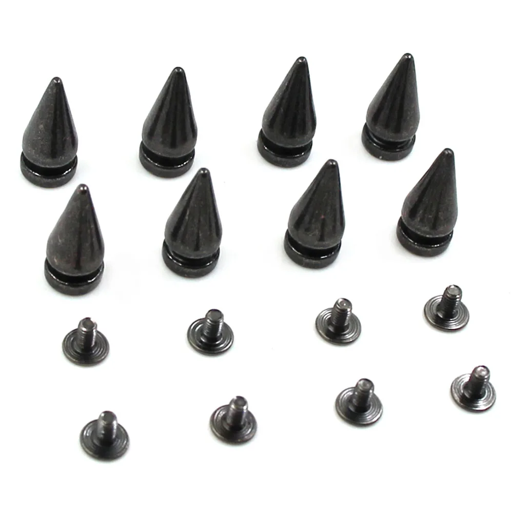 50Pcs Sliver Gold Spikes And Studs For Punk Rock Leather DIY Conical Metal Stud Screwback Nailheads Rivets For Shoes Clothes Bag