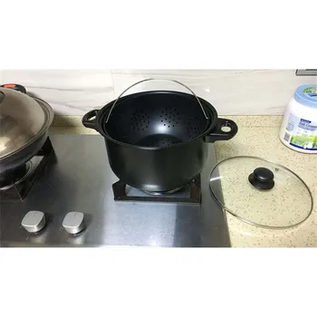 

2-in-1 Cooking Pot with a Built in Strainer Food Stays in Water Drains out Swivel Pot For Kitchen Drain Pasta Vegetables Pot