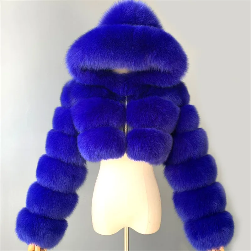 2020 Winter New Natural Fox Fur Coat Warm Short