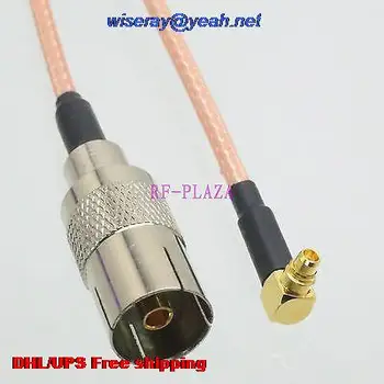 

DHL/EMS 100 pcs Cable 6inch IEC PAL DVB-T female to MMCX male 90 degree angle RG316 RF Pigtail jumper cable -A2