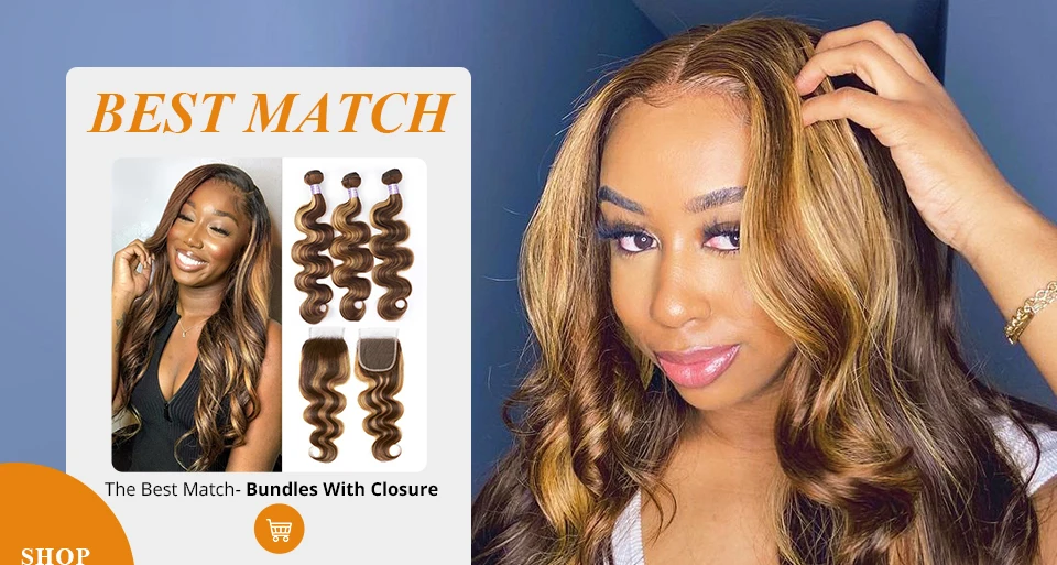 H4d3dc0a246224291afdc6884c9e5e8eaT Allove Highlight Bundles Brazilian Body Wave Human Hair Bundles 4/27 Honey Blonde Colored Brazilian Hair Weave Bundles 1/3/4 PCS Mallzona