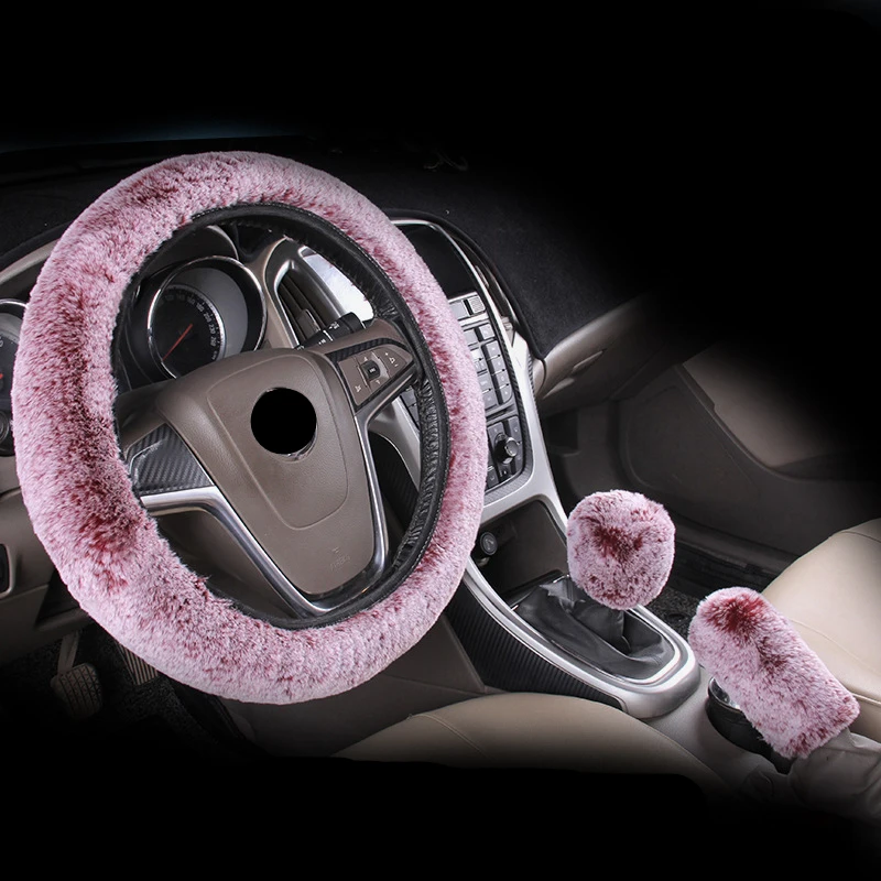 3 шт./компл. крышка рулевого колеса автомобиля теплый авто аксессуары зимние интерьерные аксессуары плюшевые рулевые колеса Cubre Volante авто