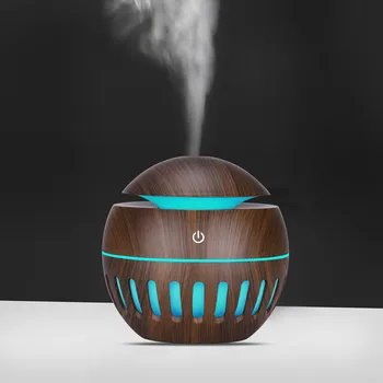 

130ml Wood Grain Essential Oil Diffuser Ultrasonic Air Humidifier Household Aroma Diffuser Aromatherapy Mist Maker with Light