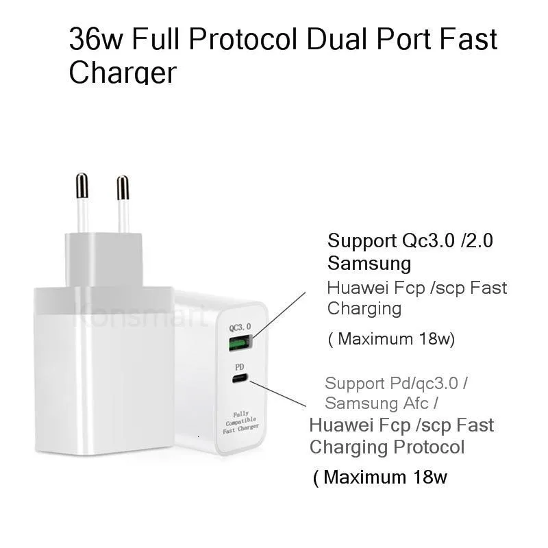 36 Вт Быстрая зарядка 3,0 USB зарядное устройство 5A для huawei 36 Вт QC 3,0 быстрое зарядное устройство PD 3,0 быстрое зарядное устройство для iPhone Xiaomi настенный адаптер