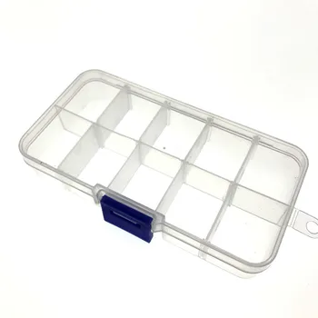 

10PCS/LOT 10 Grids Adjustable Compartment Organizer Clear Plastic Box PP Container Screw Holder Case Display Case Storage Box