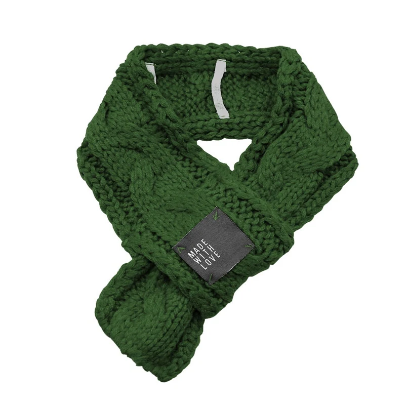 Зеленый Winter Dog Accessories Knitting Dog Scarf Warm Neck Decor for Puppy Cat Christmas Pet Accessories Warm Pet Neckerchief - Цвет: Зеленый