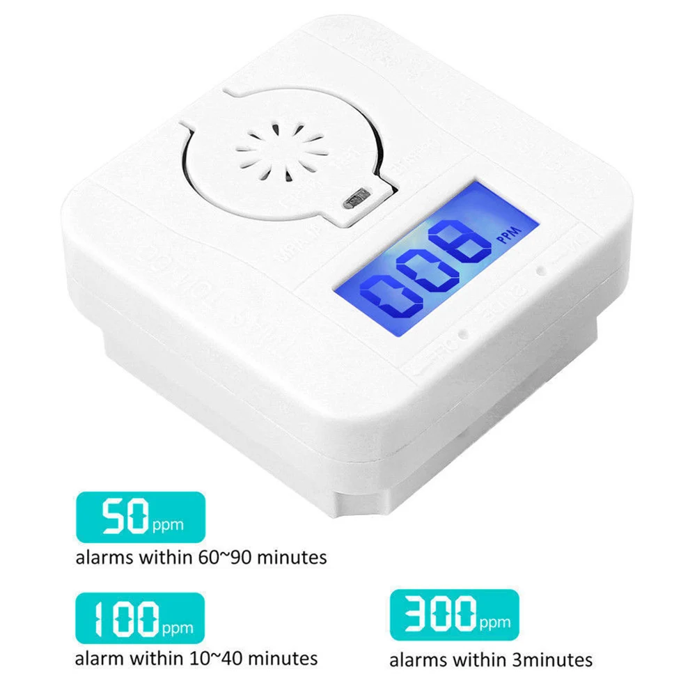 

CO Carbon Monoxide Smoke Detector Alarm LCD Display Poisoning Gas Warning Sensor PUO88