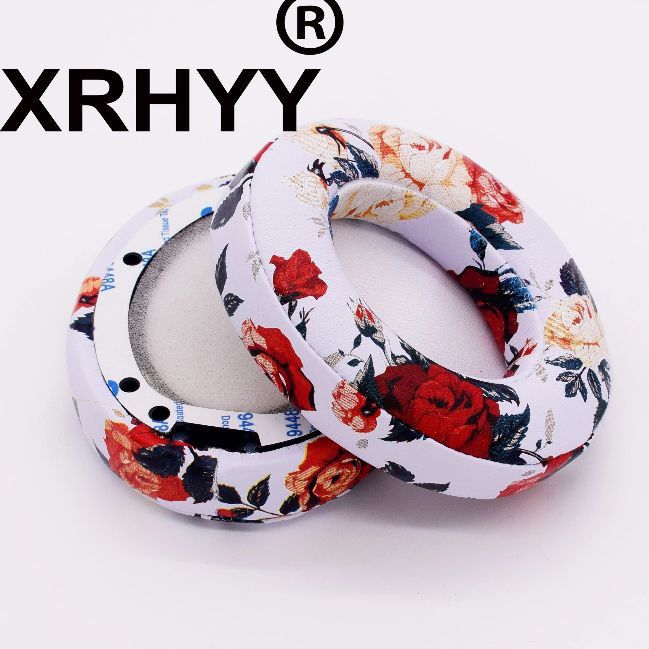 Xrhyy Di Ricambio Earpad Cuscino Per Beats Studio 2.0 Studio 2 Studio3.0 Studio3 Wired/Wireless Over-Ear Cuffia- Fiore Bianco
