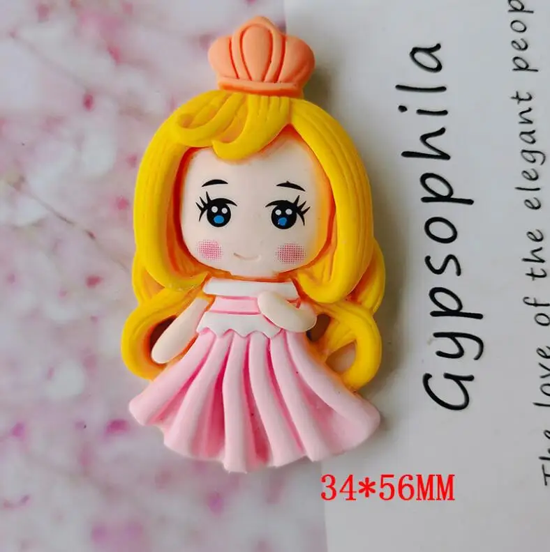 2pcs/lot Resin Cabochon Kawaii Princess Flatback Scrapbooking Craft Embellishments DIY Hair Bow Accessories