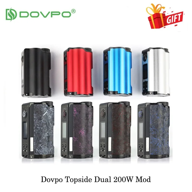 Электронная сигарета DOVPO Topside Dual 200 Вт вейп мод Top Fill TC Squonk 10 мл питание от двух