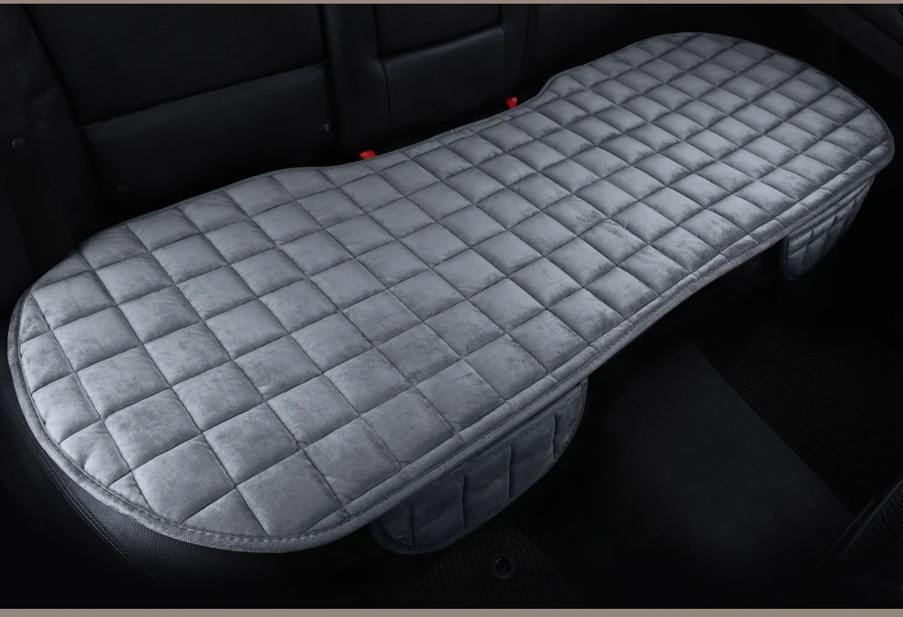 1 Piece Rear Gray Универсальные подушки для автомобильных сидений, модные плюшевые мягкие теплые силиконовые Нескользящие 4 цвета, коврик, защита для сидений, автомобильные аксессуары - Название цвета: 1 Piece Rear Gray