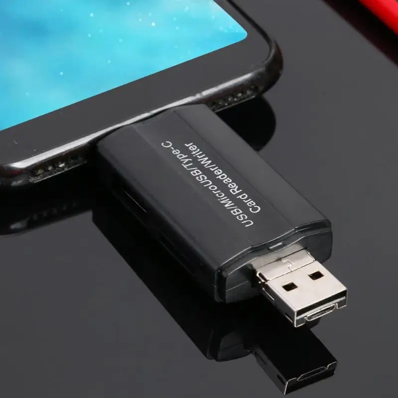 Универсальный кардридер Micro usb type C Plug and Play Поддержка функции OTG TF Память телефон удлинитель-переходник