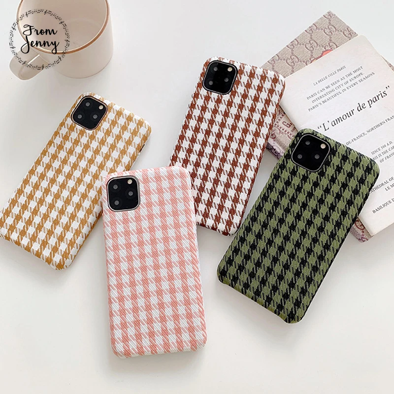 

From Jenny Houndstooth flannel for iPhone 11 Pro x xr xs max 6 6s 7 8 Plus small fragrance phone TPU case