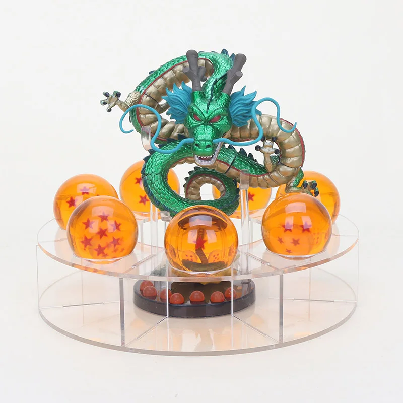 Dragon Ball Z Shenron Shenlong зеленый металлик Золотой Дракон модель DBZ игрушка ПВХ фигурка горная основа Смола шар сцена декорация подарок - Цвет: metallic 3.5cm ball