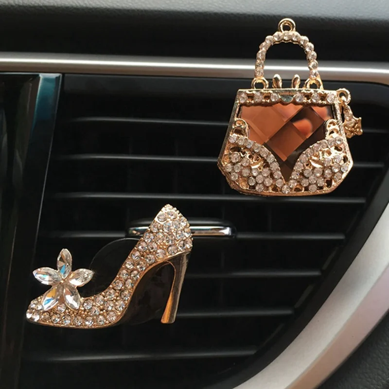 

Car Air Freshener Auto Outlet Perfume Vent Air Freshener In The Car Air Conditioning Clip High Heels Bag Solid Perfume