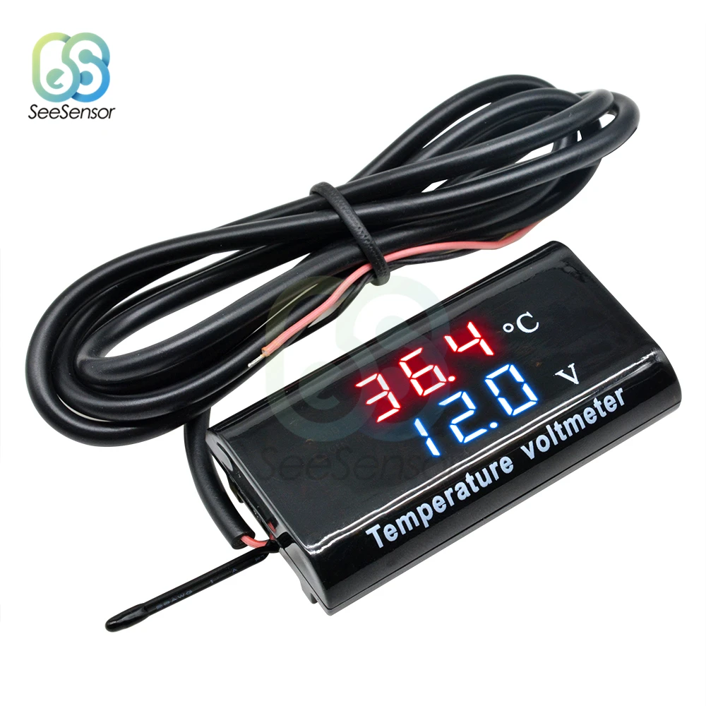 2 Pezzi Voltmetro DC 12V Impermeabile Con Display LED Verde – Tensionimetro Per Auto, Moto, SUV, ATV E Marine