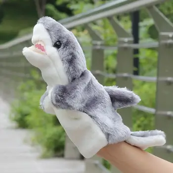 

None Cartoon Shark Hand Puppet Cute Plush Animal Hand Toy Parent-Child Interactive Toys Gift Storytelling Prop