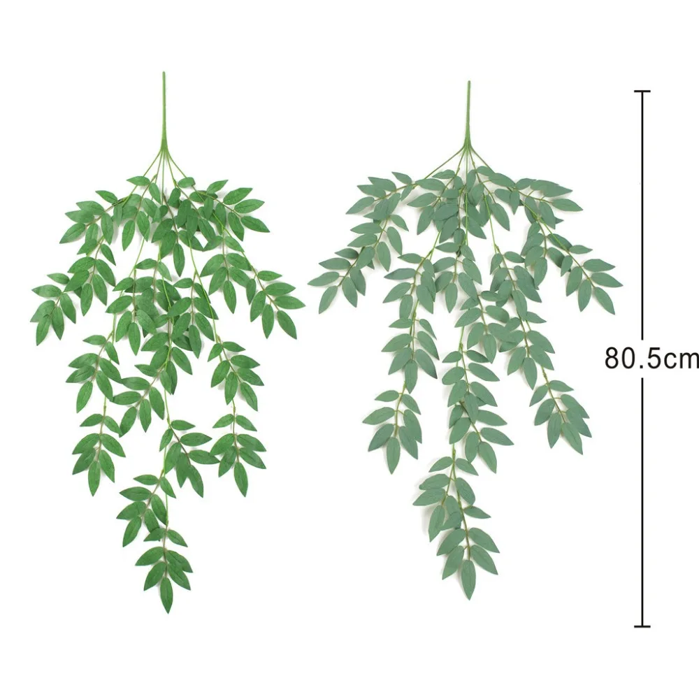 Искусственная ива листья лоза Зеленый завод поддельные стены Висячие зеленые растения для свадьбы Декор для дома, магазина гирлянды ротанга
