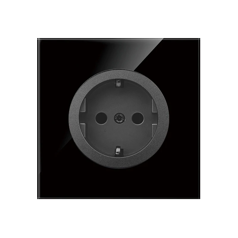 

KAMANNI EU Wall Power socket Outlet 5 Colors Black Glass Crystal Panel Electrical sockets usb 16A 110V - 240V Socket 220v