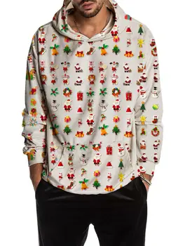 

Christmas Xmas men sweatshirts hoodie fashionable pullover hoodie Jumper Top man long sleeve sweatshirts casual style