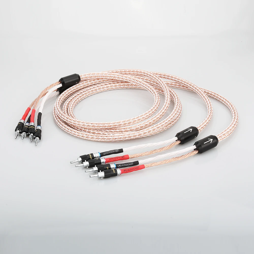 1 пара Hi End 12TC OCC провод для динамиков Hifi кабель Audiocrast 2 банановый с родиевым