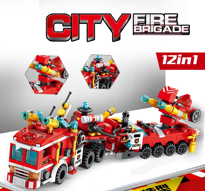 25 моделирование городской пожарной команды Fit Lego Грузовик Автомобиль