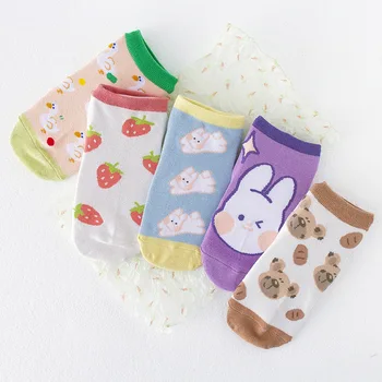 

2020 New Product Spring Summer Japanese Department College Wind Cute Harajuku Animal Fruit Socks Women Cute Cartoon Funny Socks