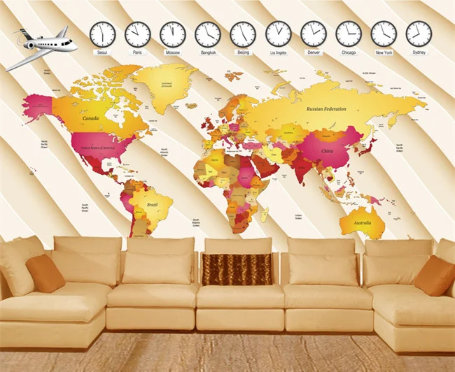 

Dropship 3D Photo Wallpaper 3D World Map Wallpaper Retro Living Room Bedroom TV Background Wallpaper Mural