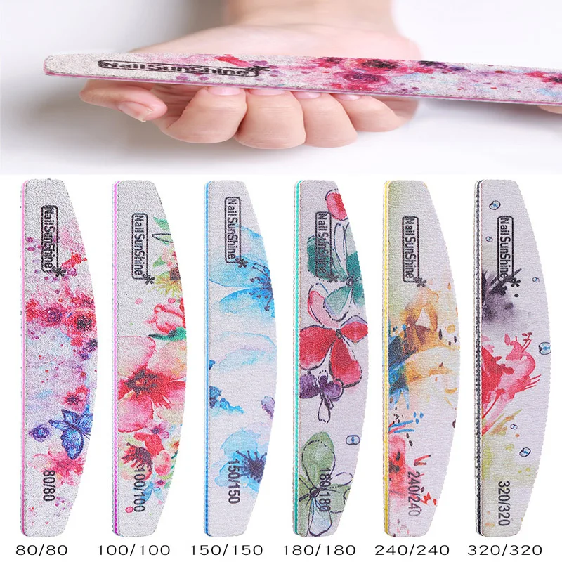 

BC#12 Sanding Buffer Block Double Sided Flower Nail File (25pcs) Washable Pedicure Manicure Nail Care Tool Useful Nail File P#