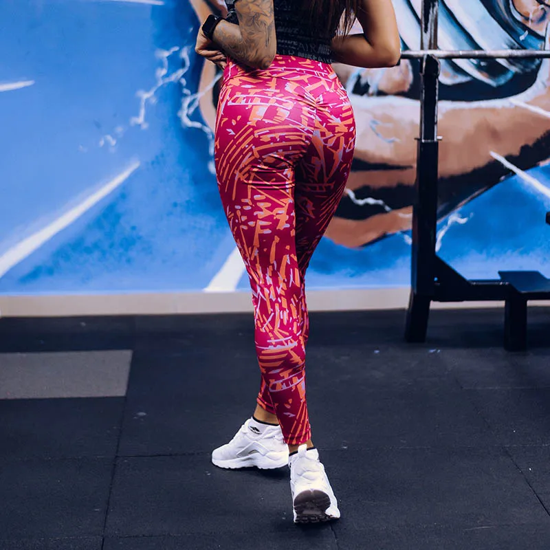 Slim Print Leggings For Fitness Women's Patchwork Push Up Pants High Waist Legging Push Up Sports Jegging Leggings
