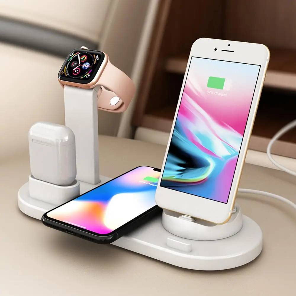 3в1 Qi телефон Беспроводная зарядная подставка станция для iPhone для AirPods для Apple Watch для samsung телефон Беспроводная быстрая зарядная док-станция - Тип штекера: Phone Watch Charge C