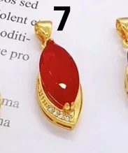 OMHXFC YM05 в европейском стиле модные ювелирные украшения для девушек и женщин для вечеринки, дня рождения свадебный подарок геометрический AAA циркон 24KT золотой кулон Шарм - Цвет камня: YM05-7 red