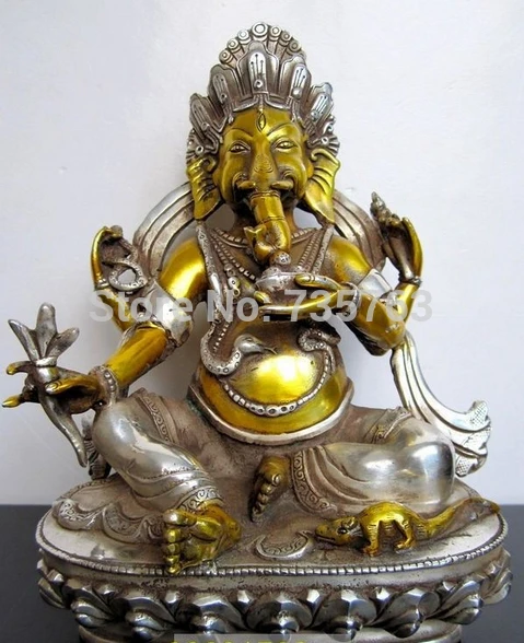 Xiuli 00817 тибетская Буддийская бронза GANESHA INDISCHER GOTT статуя Будды