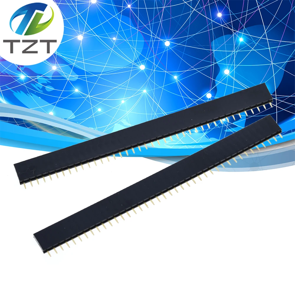 

100PCS 2.54mm 40 Pin Stright Female Single Row Pin Header Strip PCB Connector