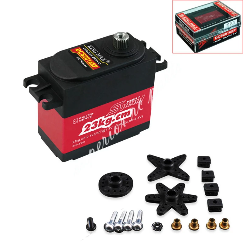 

KINGMAX DCS2016SP 60g 21kg.cm Waterproof Digital High Voltage Servo Metal Gears for 28-50CC RC Airplane Entry Level Car Robot
