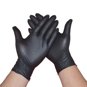 

100PCS Household Cleaning Washing Disposable Mechanic Gloves Black Nitrile Laboratory Nail Art Anti-Static anti Saliva Gloves