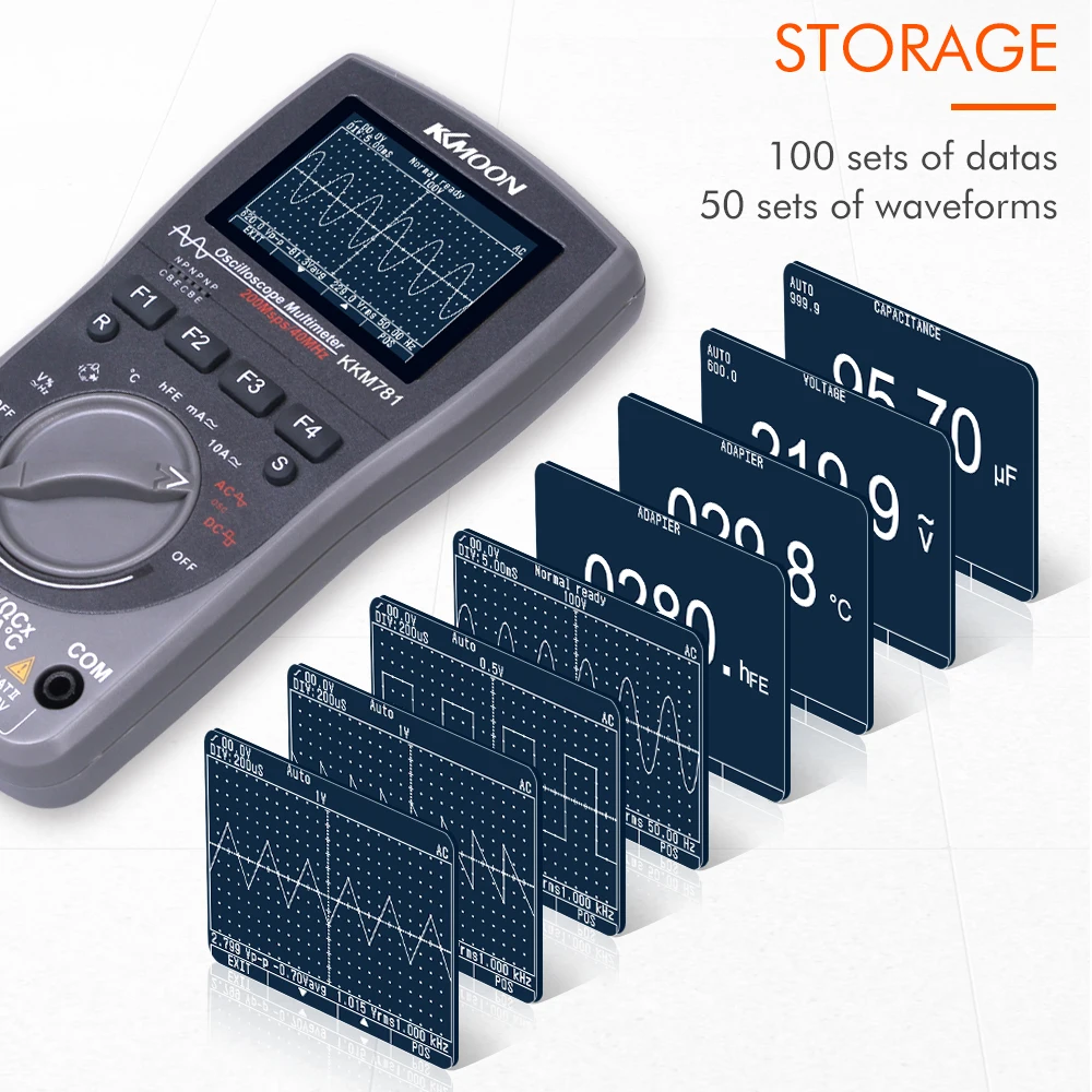 KKmoon Scopemeter 2в1 цифровой 40 МГц 200 Msps/S осциллограф мультиметр Напряжение Ток Сопротивление Емкость Частотомер