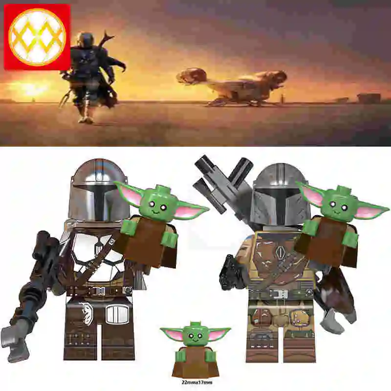 

Free Shipping Mandalorian Baby Yoda Rey Kylo Finn Knights Of Ren Action Star Building Blocks Toys Figures Friends Gift For Kids