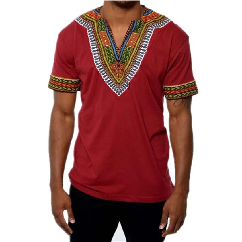 6 видов цветов, модная летняя мужская африканская одежда, африканская Дашики, платье с принтом, богатый Базен, Повседневная футболка с коротким рукавом для мужчин