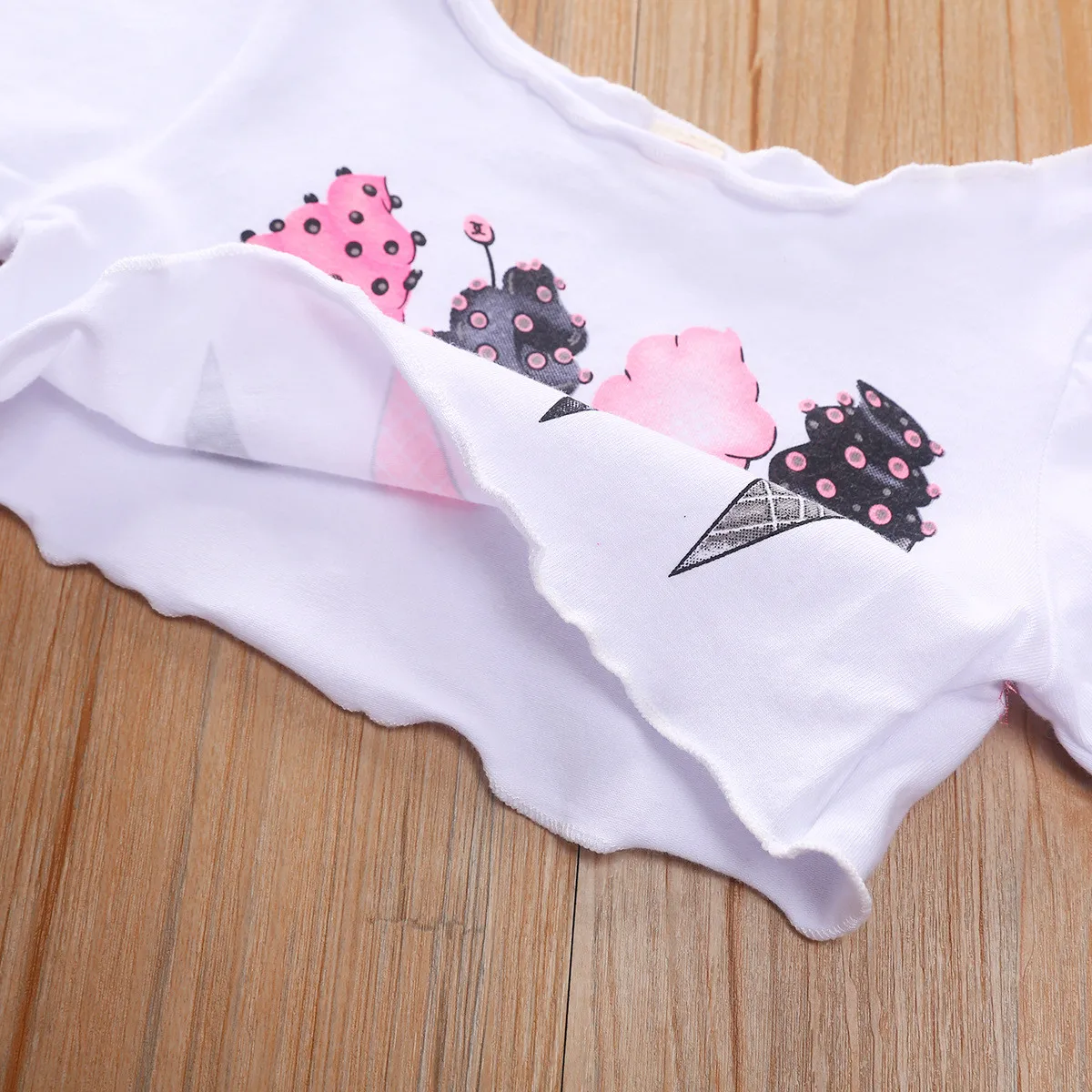 Коллекция года, комплекты одежды для детей хлопковая трикотажная футболка с принтом для девочек+ Стрейчевые однотонные штаны с дырками комплект из 2 предметов детская одежда