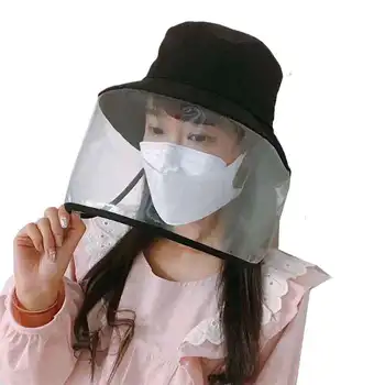 

Winfox New Bucket Hats Fishing Caps Women Men Anti-spitting Powder Wind Saliva block Protective Mask Protective Hat