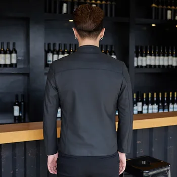 

Genuine Men Spring Autumn Real Sheepskin Coat Motorcycle Leather Jacket Mens Clothing Chaqueta 1YW1803F YY425