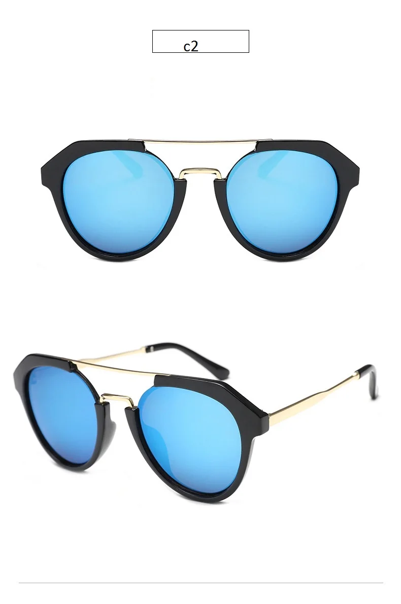 Детские солнцезащитные очки с круглой оправой, детские очки с океанскими линзами, зеркальные очки для мальчиков и девочек, милые очки oculos uv400