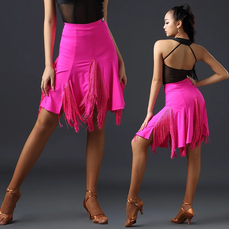

Latin Dance Dress Dance Skirt Female New Performance Clothing Tassel Latin Dance Practice Clothes Skirt Training Suit DWY2122