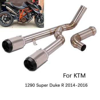 

Dual-outlet for 2014-2016 KTM 1290 Super Duke R Motorcycle Exhaust Pipe 2 Mid Pipe Slip On 51mm Muffler with DB Killer Escape