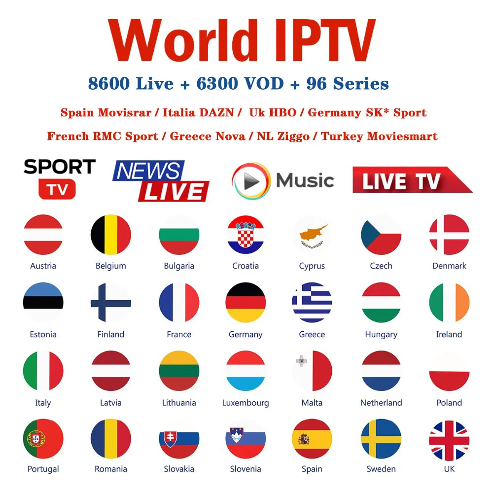 World IP tv Italia M3u подписка французская греческая Турция Испания DAZN Movistatr HBO Moviesmarts для