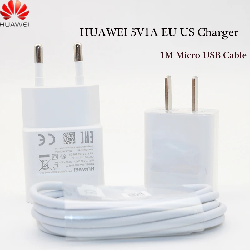 Адаптер зарядного устройства Huawei 5V1A США ЕС 2 А кабель Micro Data для телефонов honor 7x 3x 4a